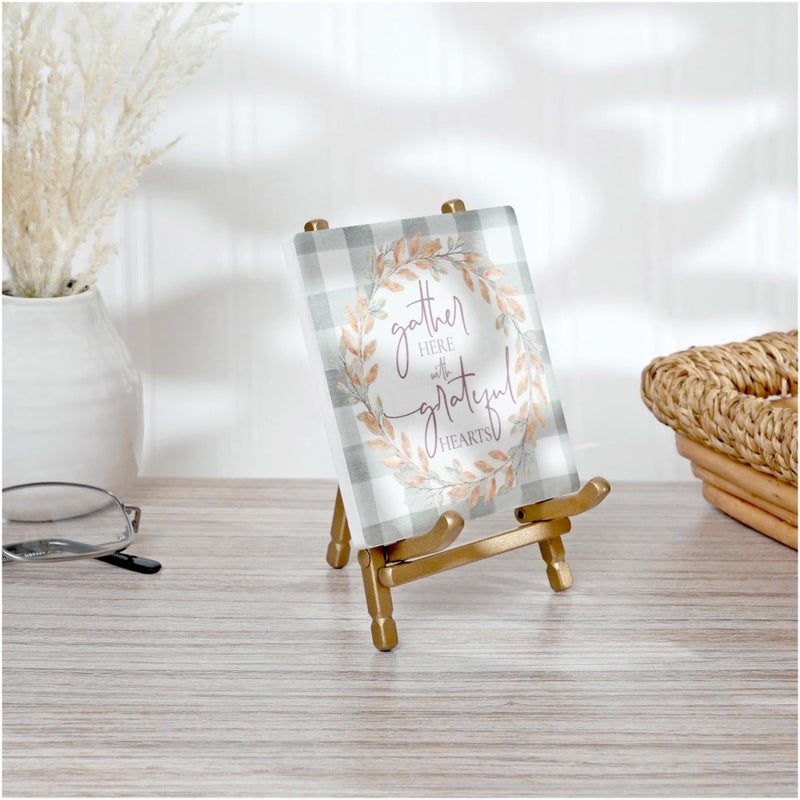 Bard's Satin Gold-toned Metal Easel, 5" H x 3.375" W x 3.5" D - Image 3